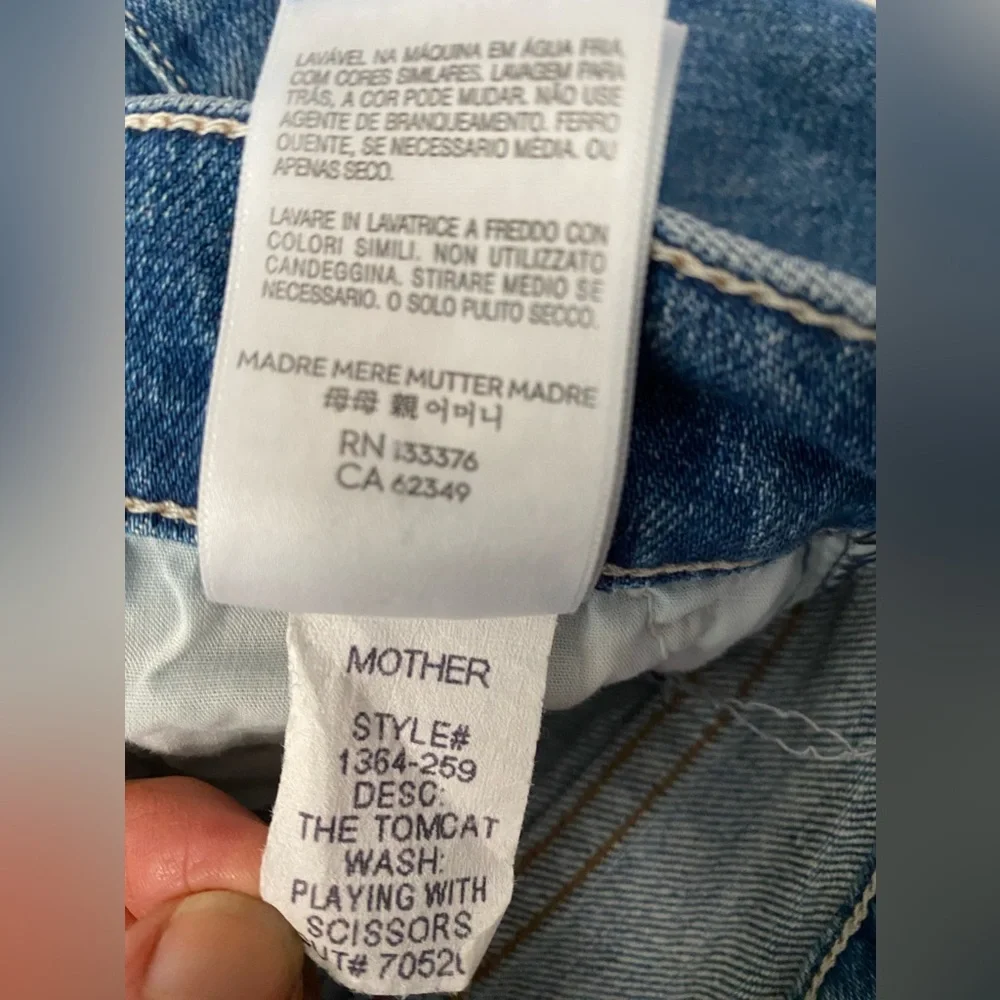 MOTHER SUPERIOR Tomcat Jeans Playing With Scissors Cropped Straight Leg 29 - Picture 16 of 16